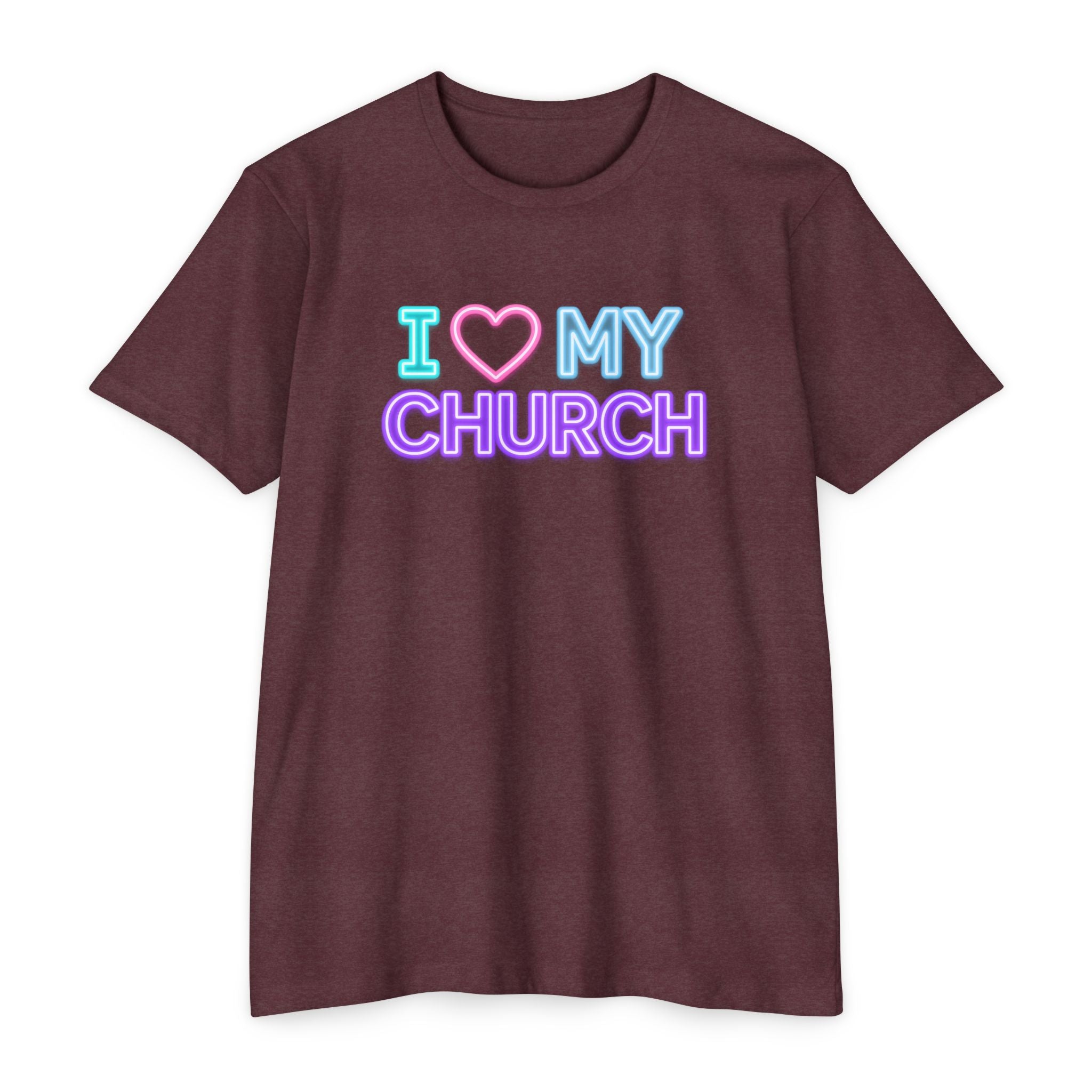 Womens I Love My Church T-Shirt | Tie Dye Heart Lettering