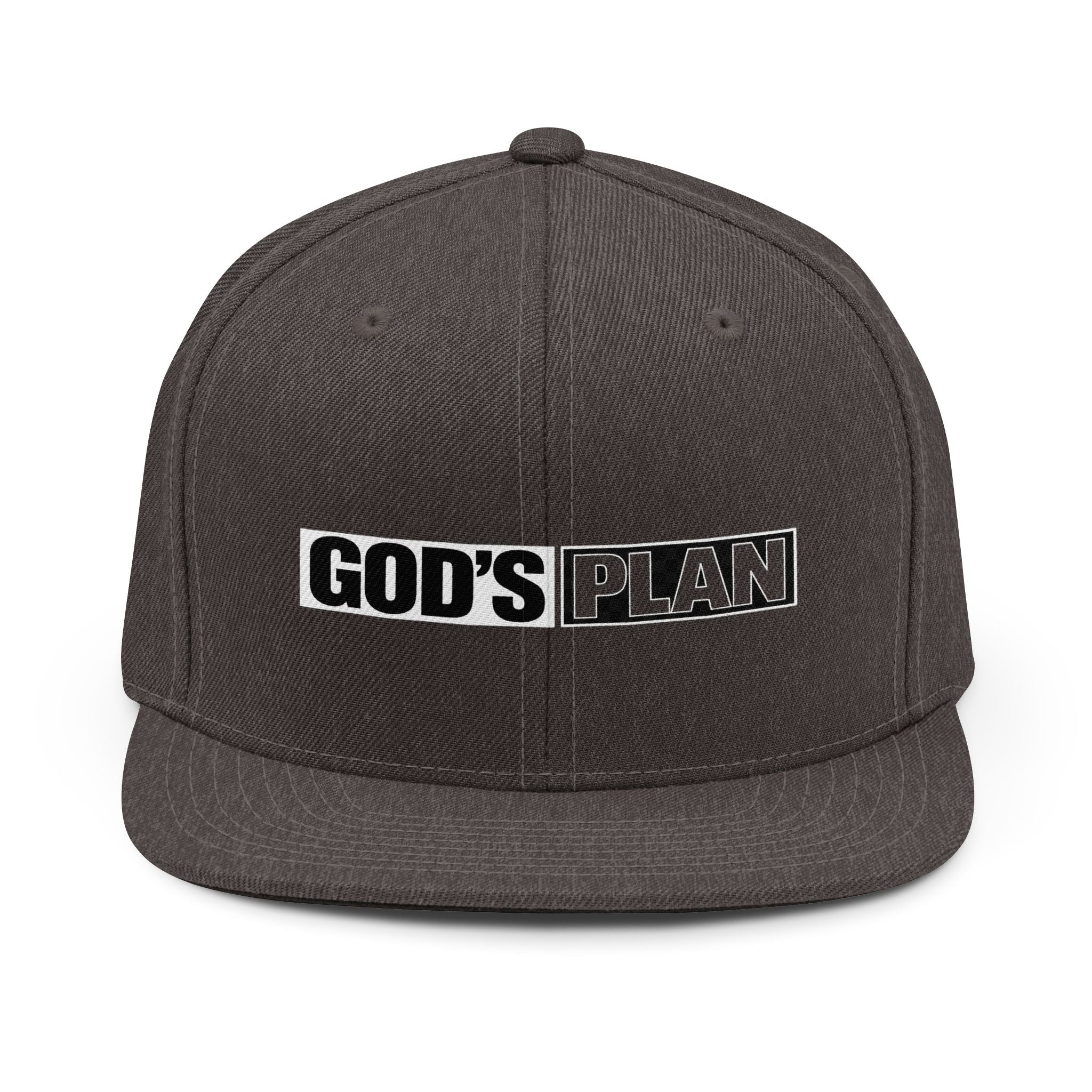 God's Plan Snapback Hat — Religious Baseball Cap with Bold Text
