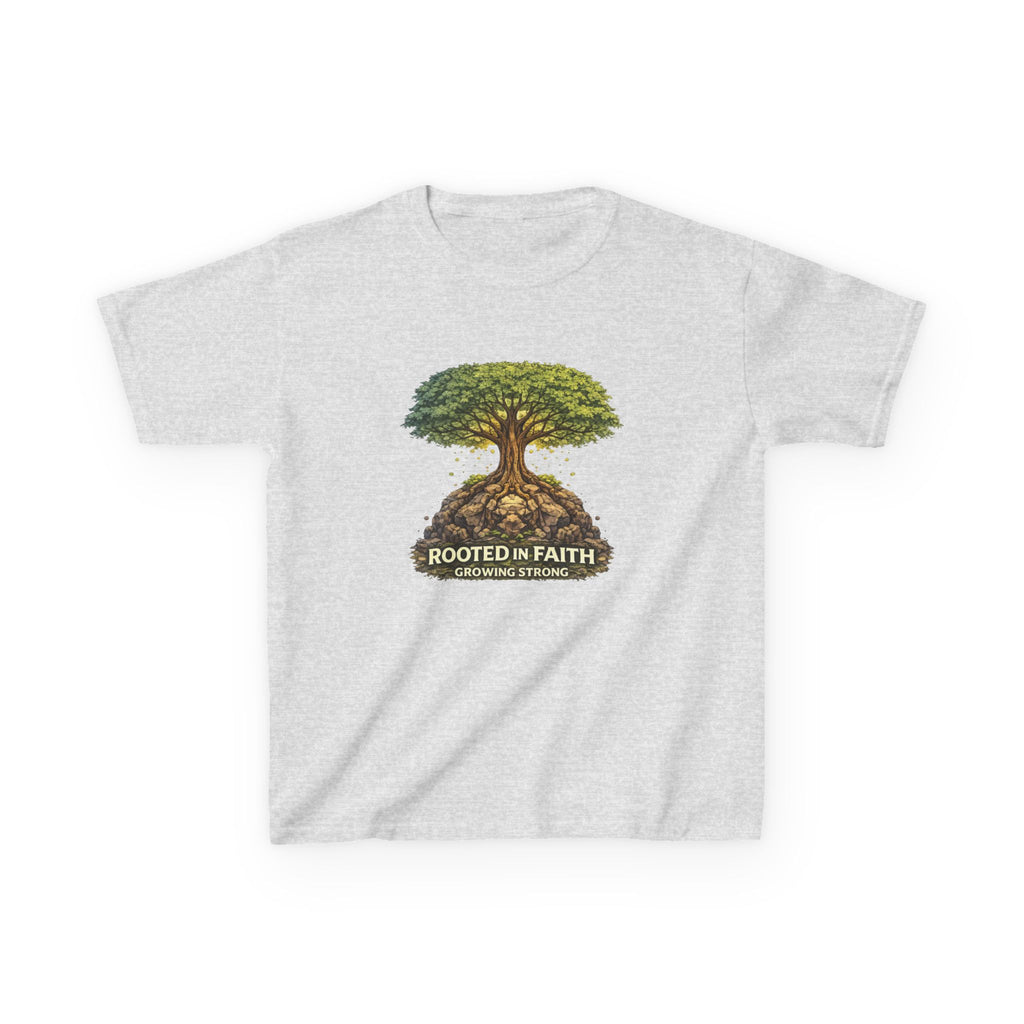 Kids Tee — 'Rooted in Faith' Tree Graphic