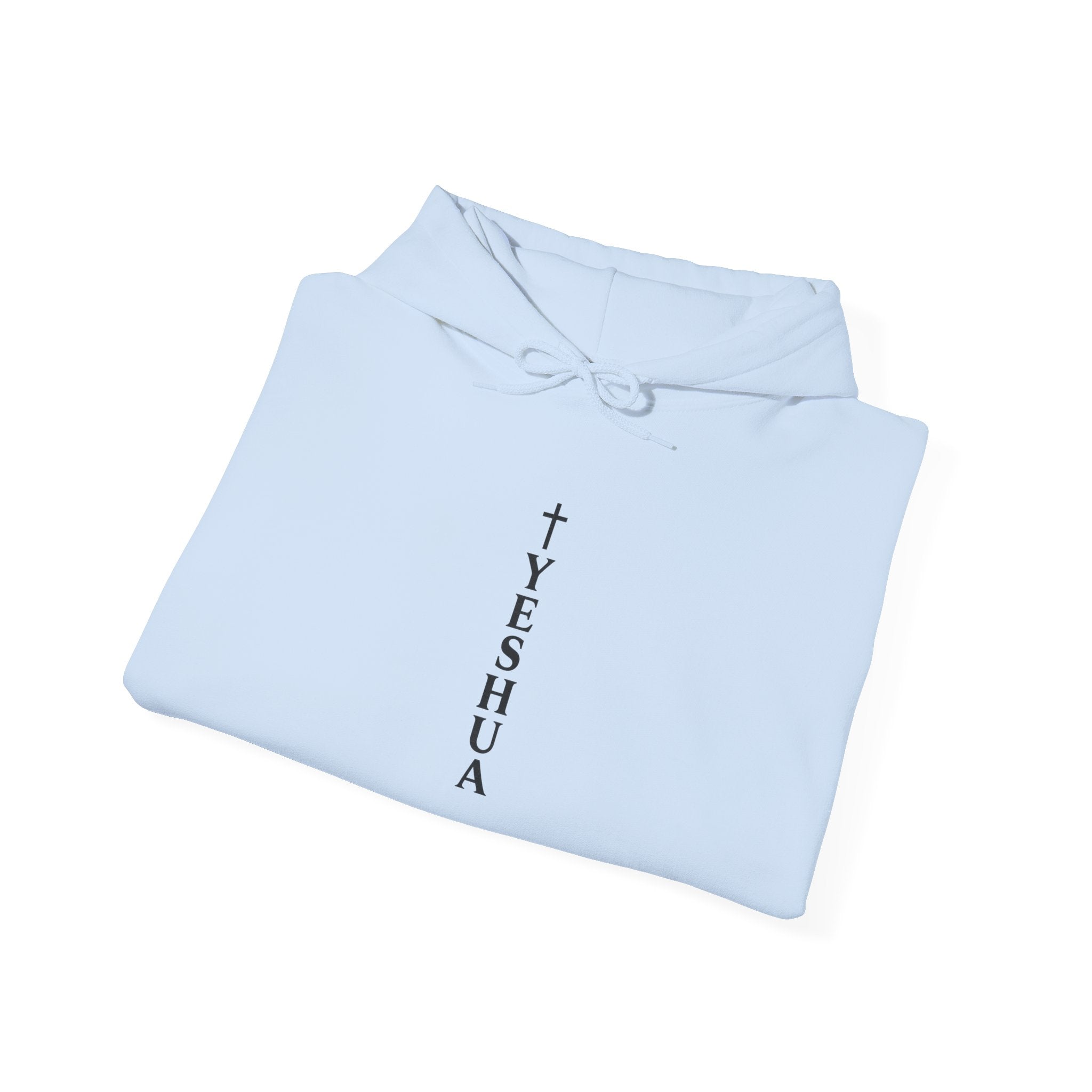 Womens Hoodie  Minimal Vertical "TYESHUA" Cross Design | Christian Faith Pullover