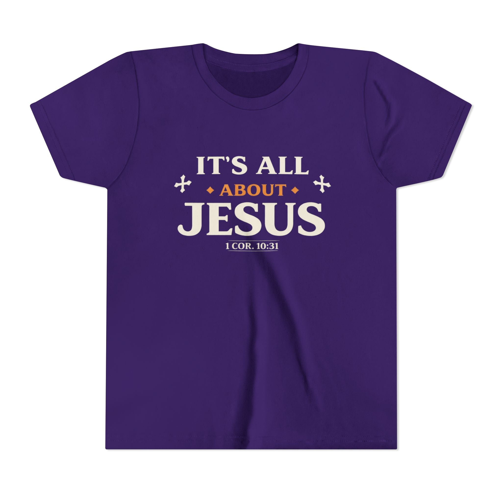 Girls Youth Tee - "It's All About Jesus" Christian Kids Shirt (1 Cor. 10:31)