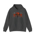 Mens Christian Cross Hoodie — Grunge Red & Black Faith Pullover