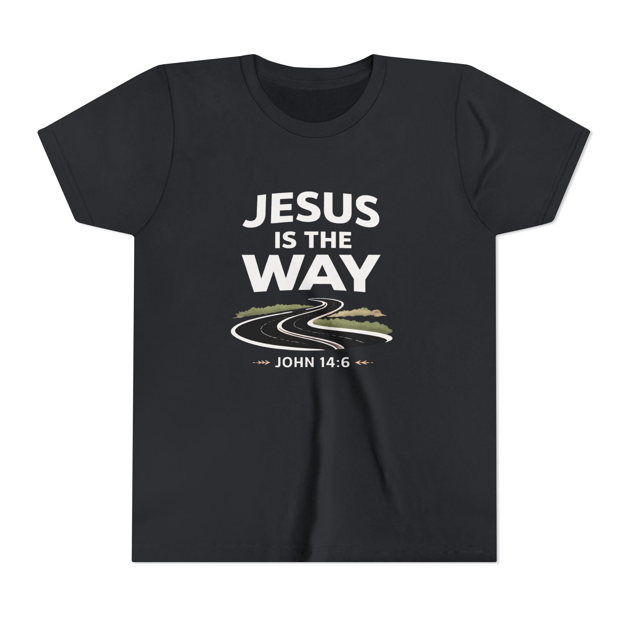Boys Youth Tee — "Jesus Is The Way" Christian Graphic Shirt (John 14:6)