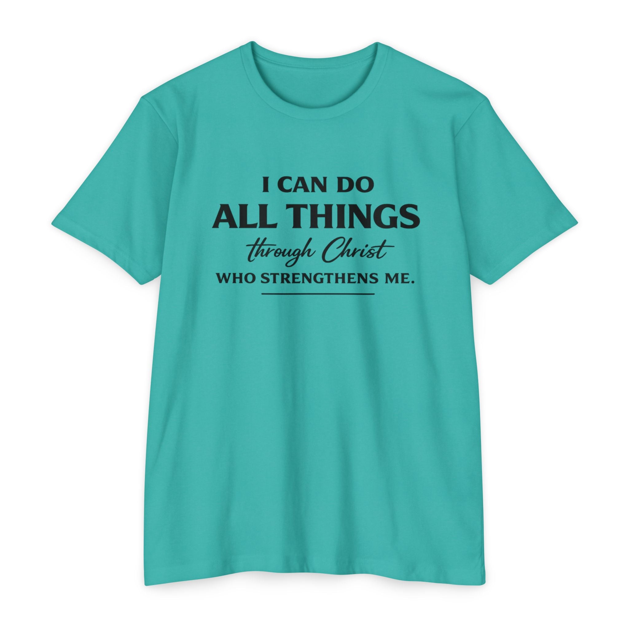 Womens "I Can Do All Things" Christian Scripture Tee