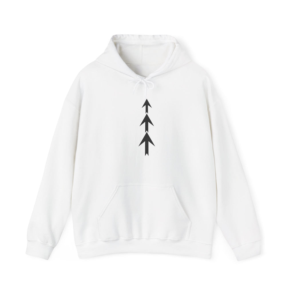 Mens Arrow Trio Hoodie Minimalist Vertical Arrow Graphic Sweatshirt