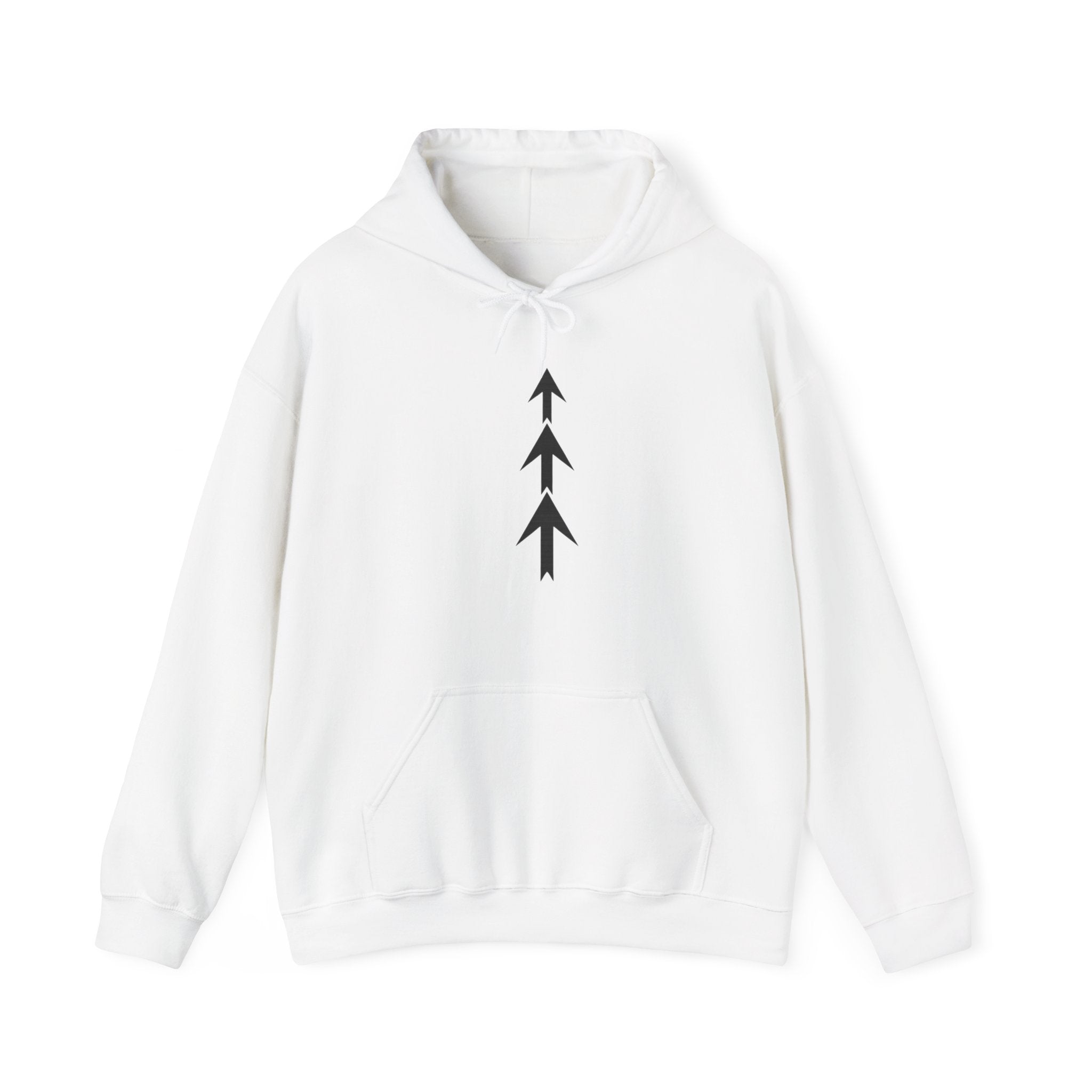 Mens Arrow Trio Hoodie Minimalist Vertical Arrow Graphic Sweatshirt