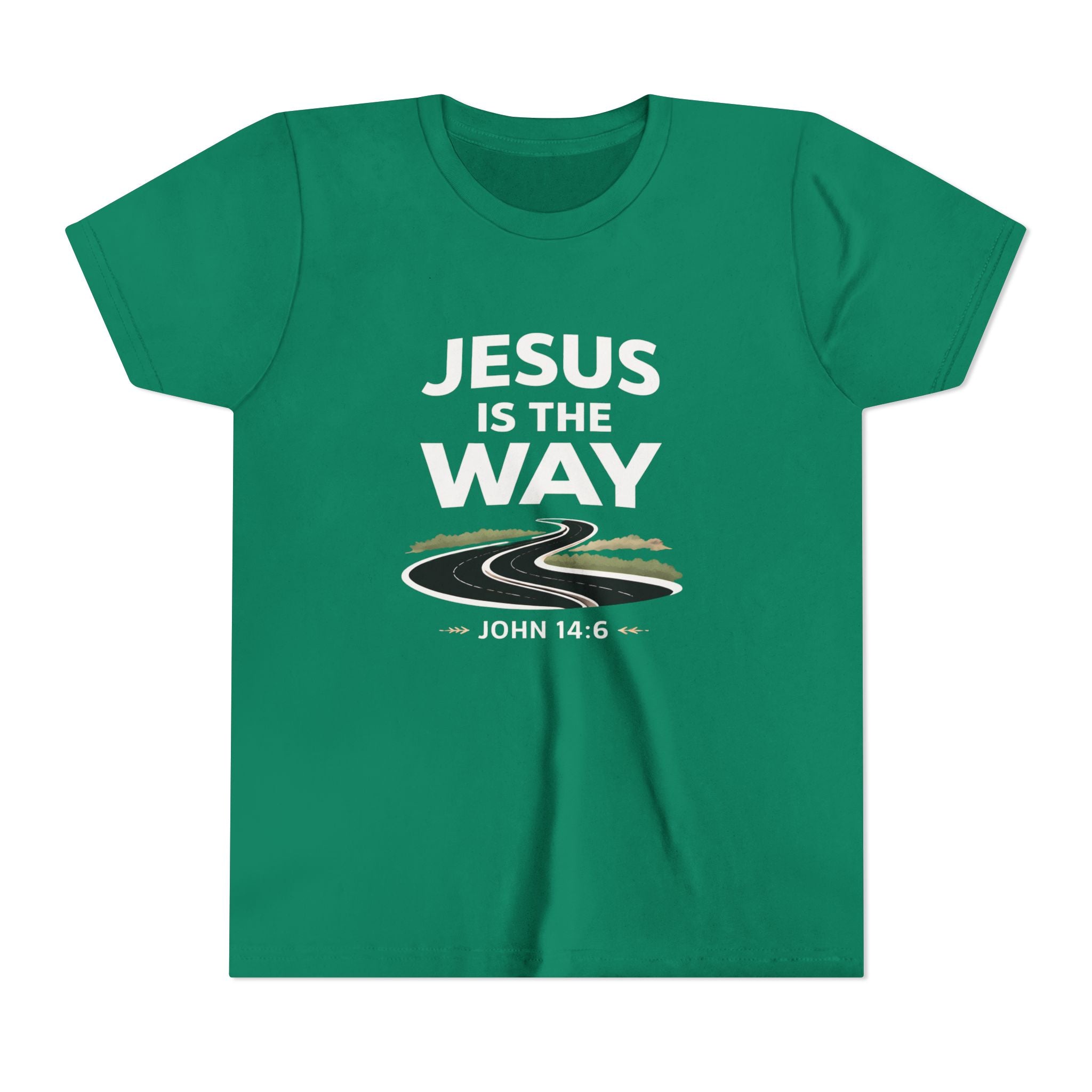 Boys Youth Tee — "Jesus Is The Way" Christian Graphic Shirt (John 14:6)