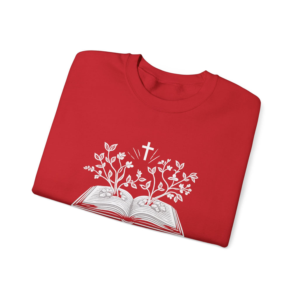 Womens Rooted in Christ Sweatshirt — Christian Faith Bible Graphic Crewneck