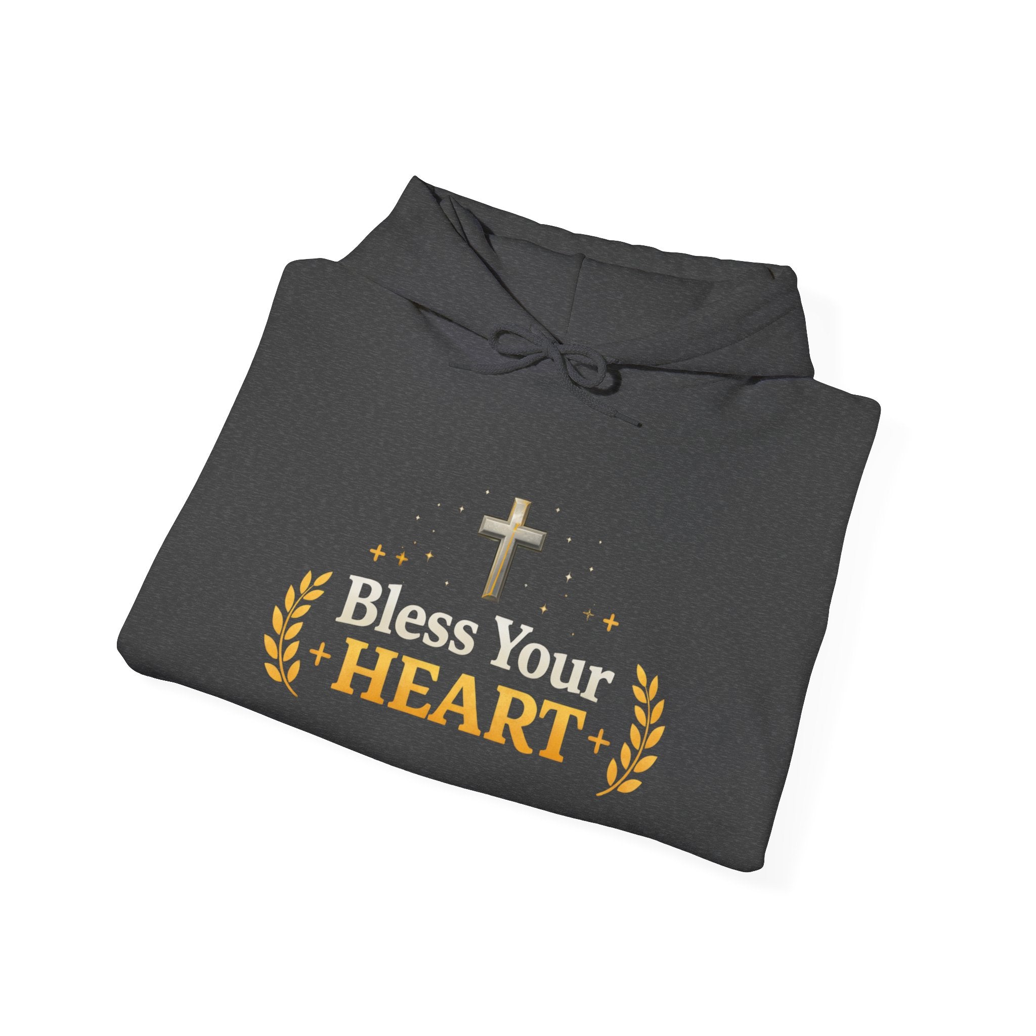 Womens Bless Your Heart Hoodie  Christian Cross Faith Pullover