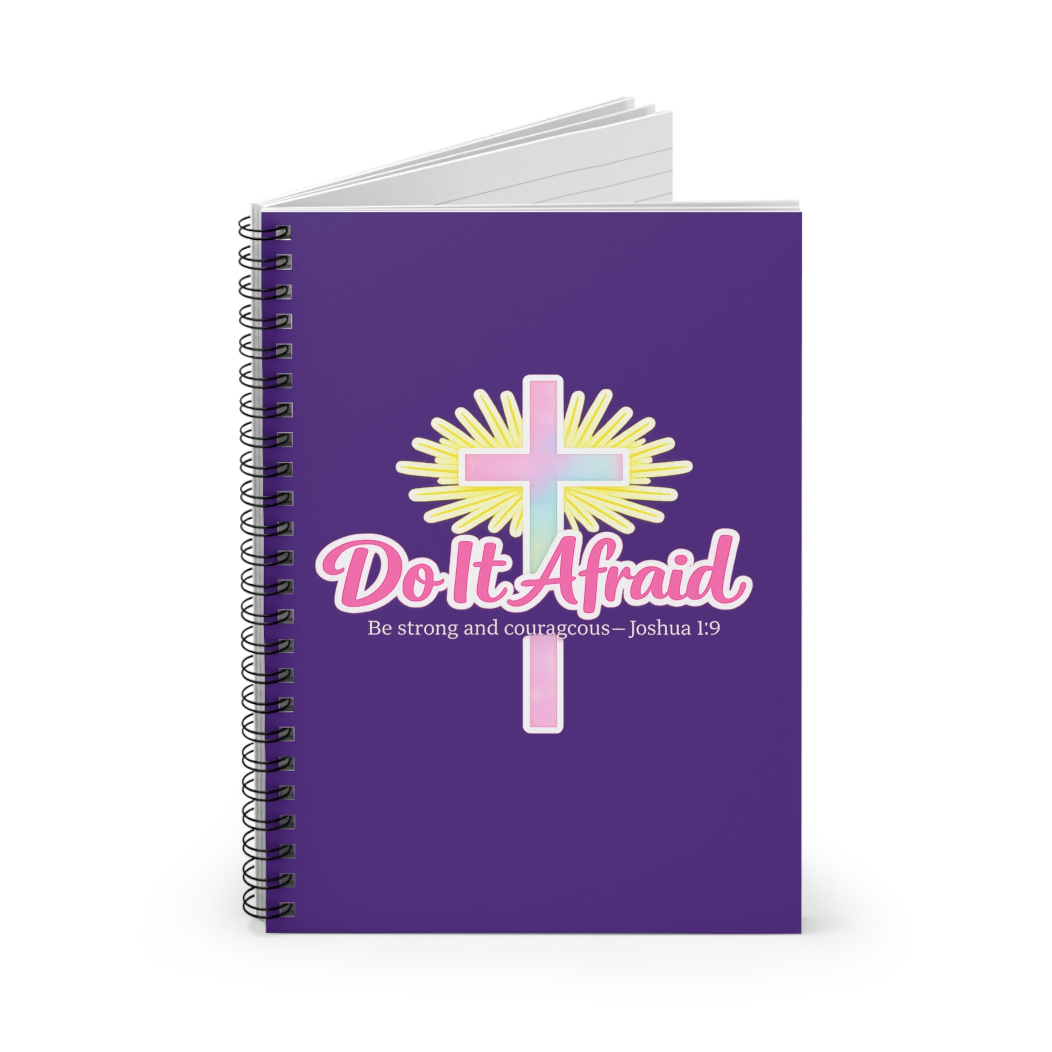 Spiral Notebook — "Do It Afraid" Christian Journal (Joshua 1:9)