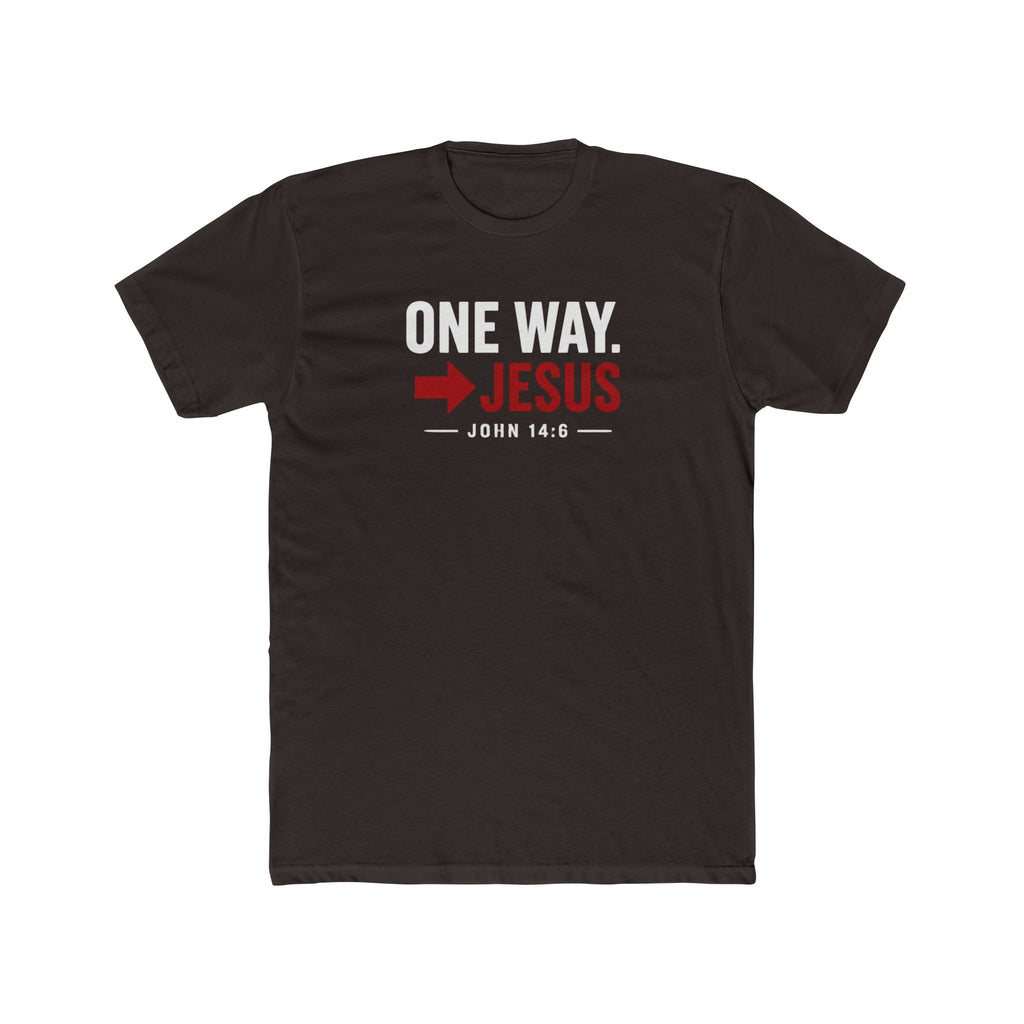 Mens One Way → Jesus T-Shirt — Christian Faith Graphic Tee