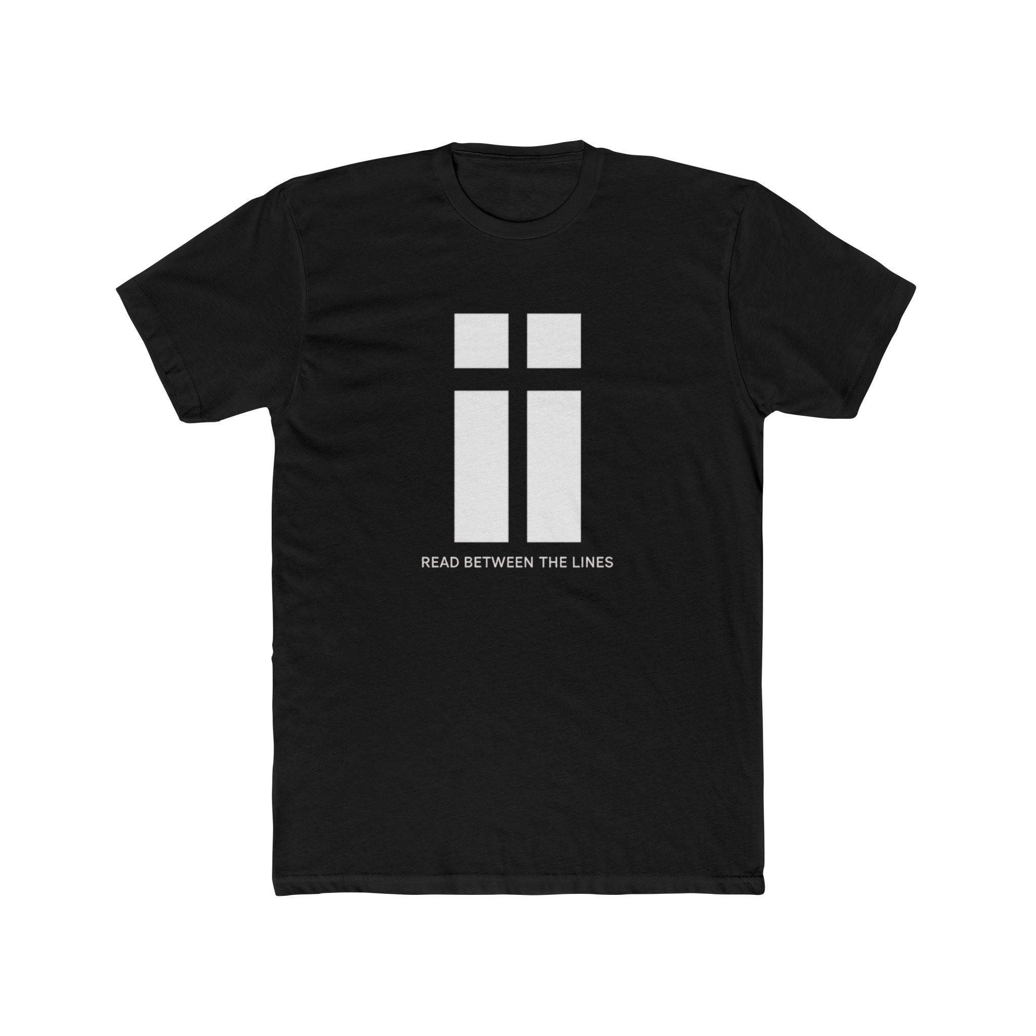 Read Between the Lines graphic Tee | Minimalist Cross Design