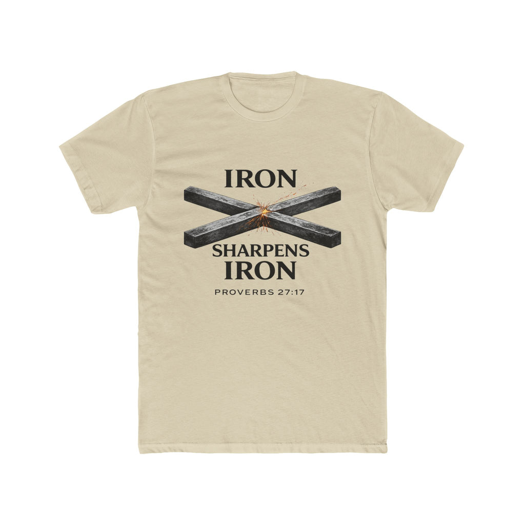 Iron Sharpens Iron T‑Shirt — Proverbs 27:17 Christian Tee