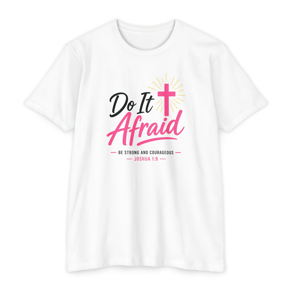 Womens "Do It Afraid" Cross T-Shirt | Inspirational Christian Faith Shirt