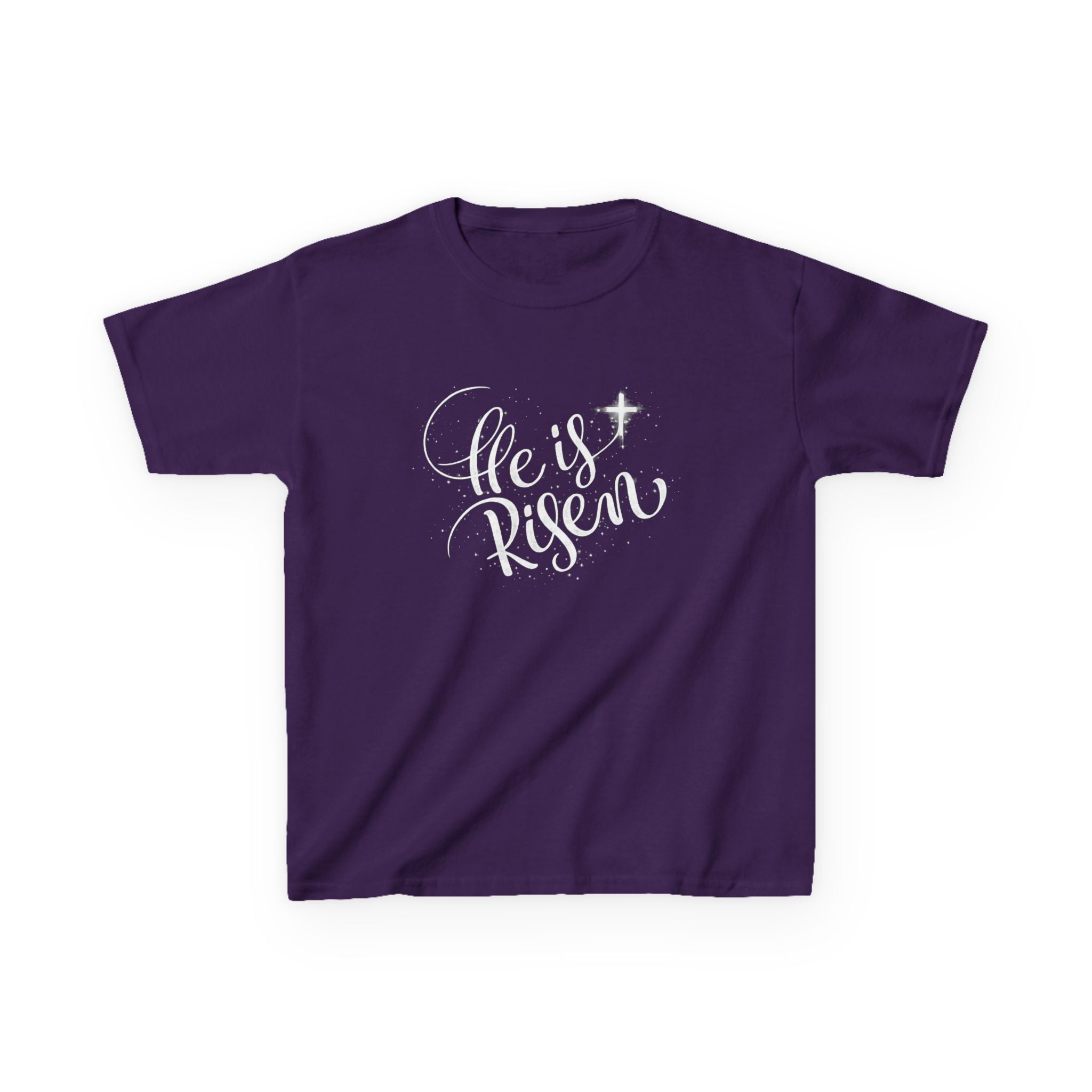 Girls Kids T-Shirt  "He Is Risen" Easter Christian Tee