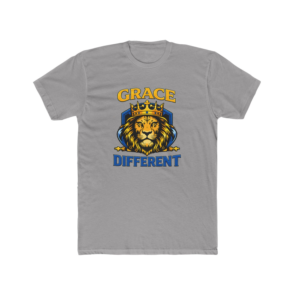 Grace Different Lion Graphic Tee — Crowned Lion Inspirational Christian Shirt