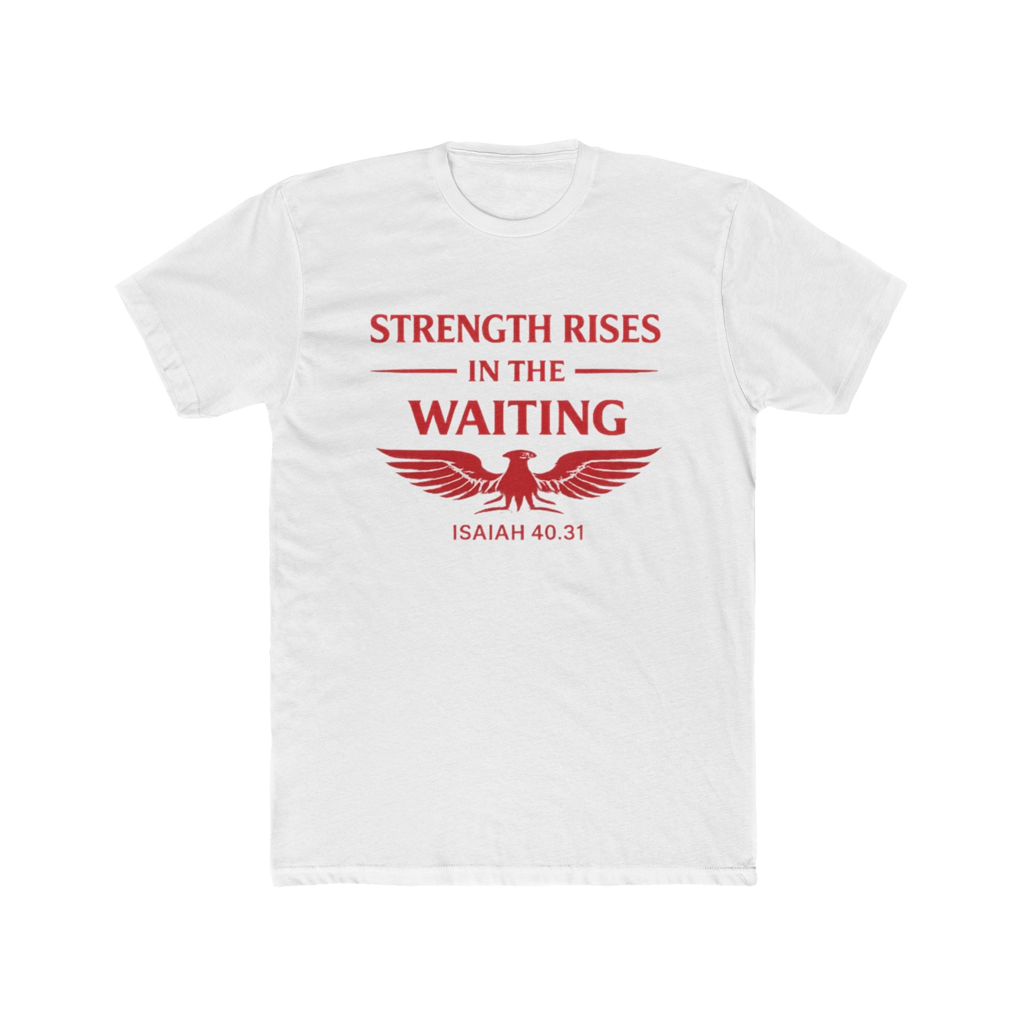 Strength Rises In The Waiting T-Shirt | Eagle Shield Graphic