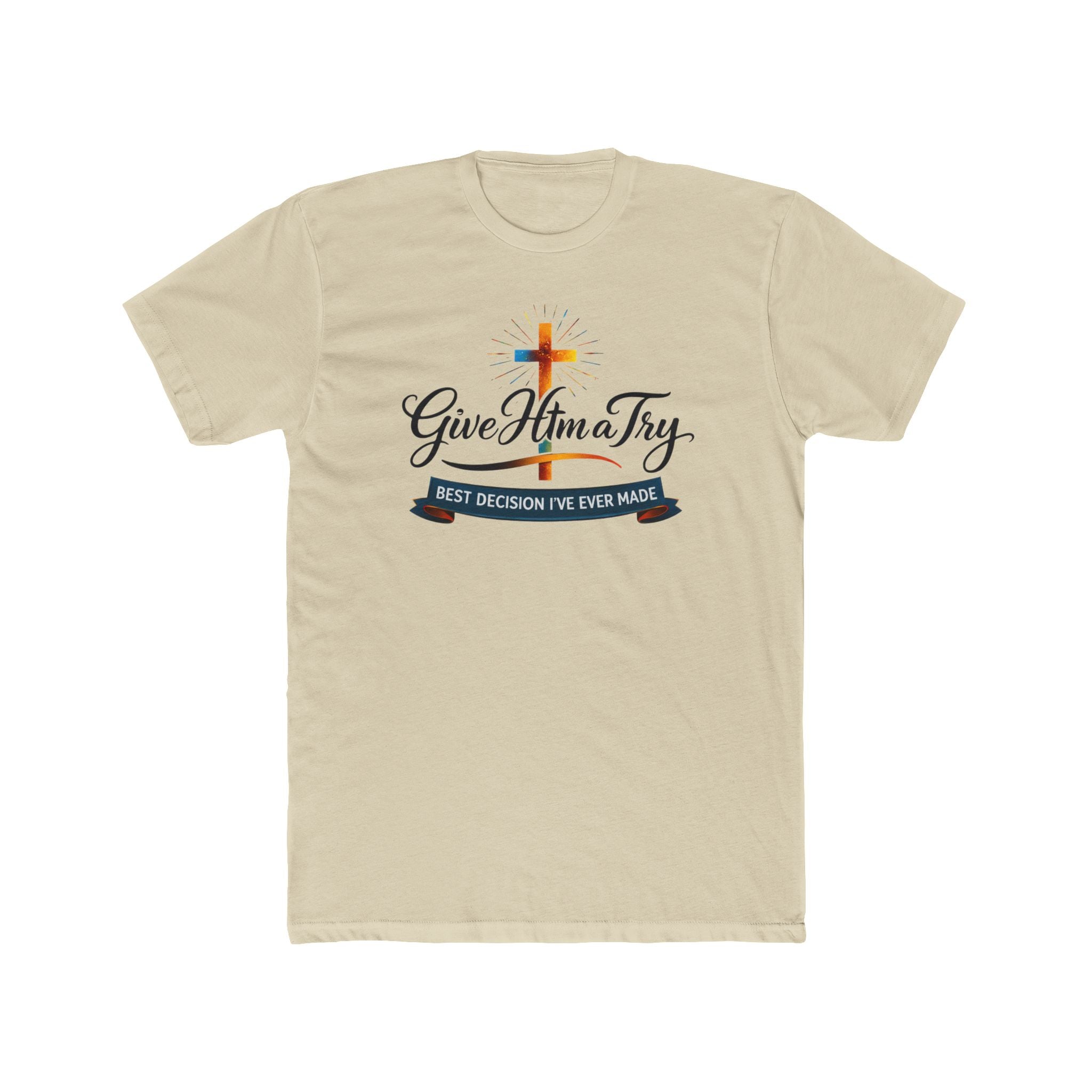 Give Him a Try cross design Tee | Christian faith shirt