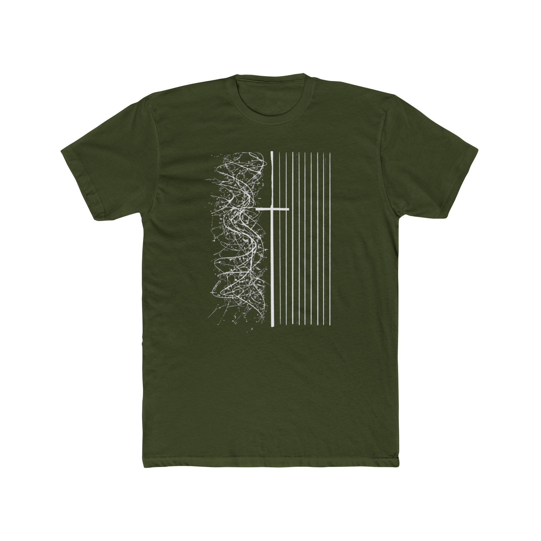 Floral Skull Flag Tee | Grunge American Flag T-Shirt, Vertical Skull & Flowers Design