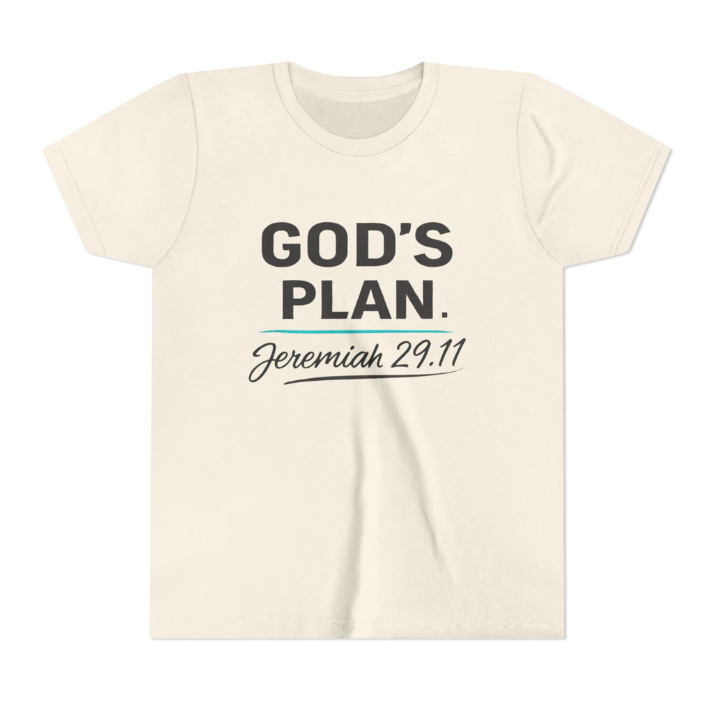 Youth Tee — "God's Plan" Jeremiah 29:11 Christian Faith Shirt
