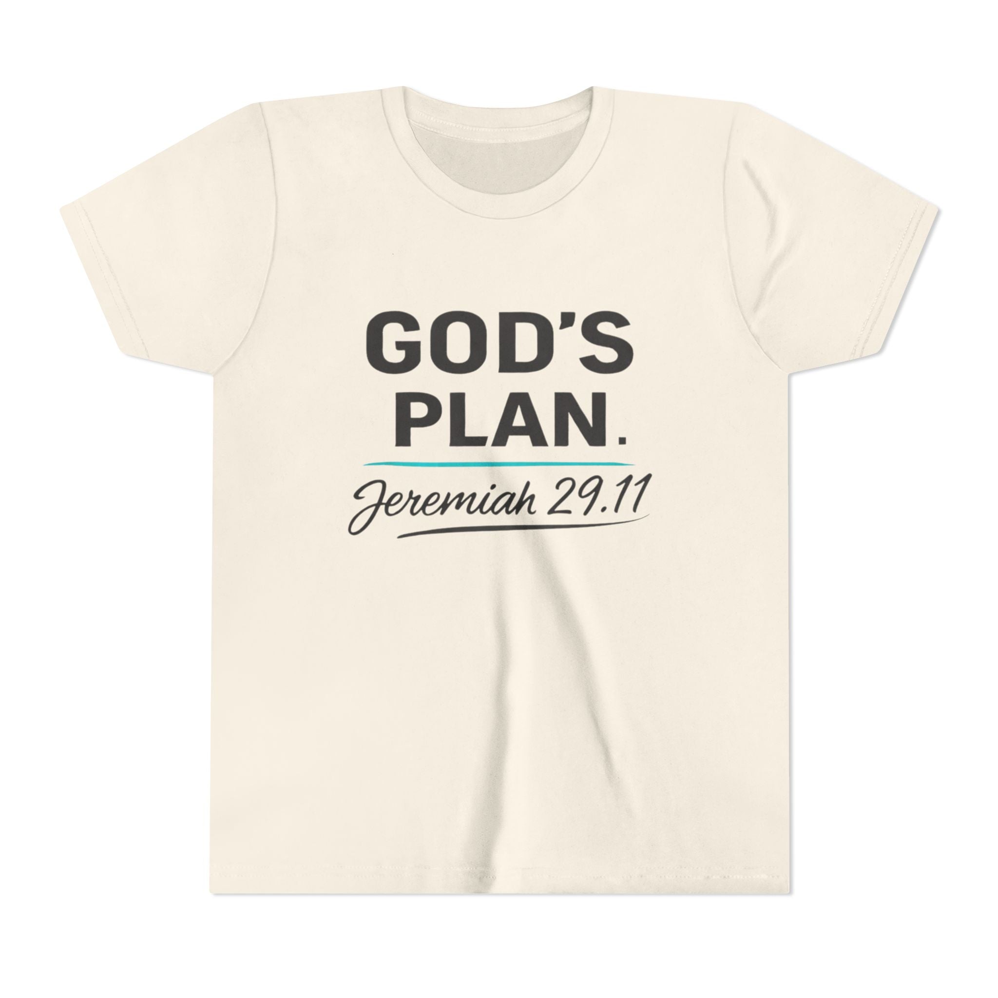Youth Tee — "God's Plan" Jeremiah 29:11 Christian Faith Shirt