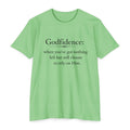 Godfidence T-Shirt — "Godfidence: when you've got nothing left but still choose to rely on Him." Christian Faith Tee