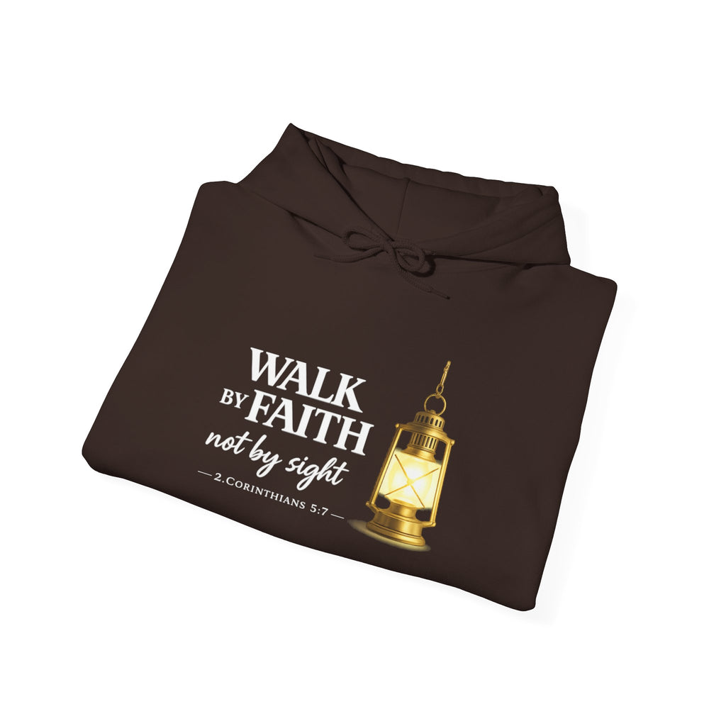 Womens Faith Lantern Hoodie  "Walk by Faith, not by sight" Christian Prayer Sweatshirt