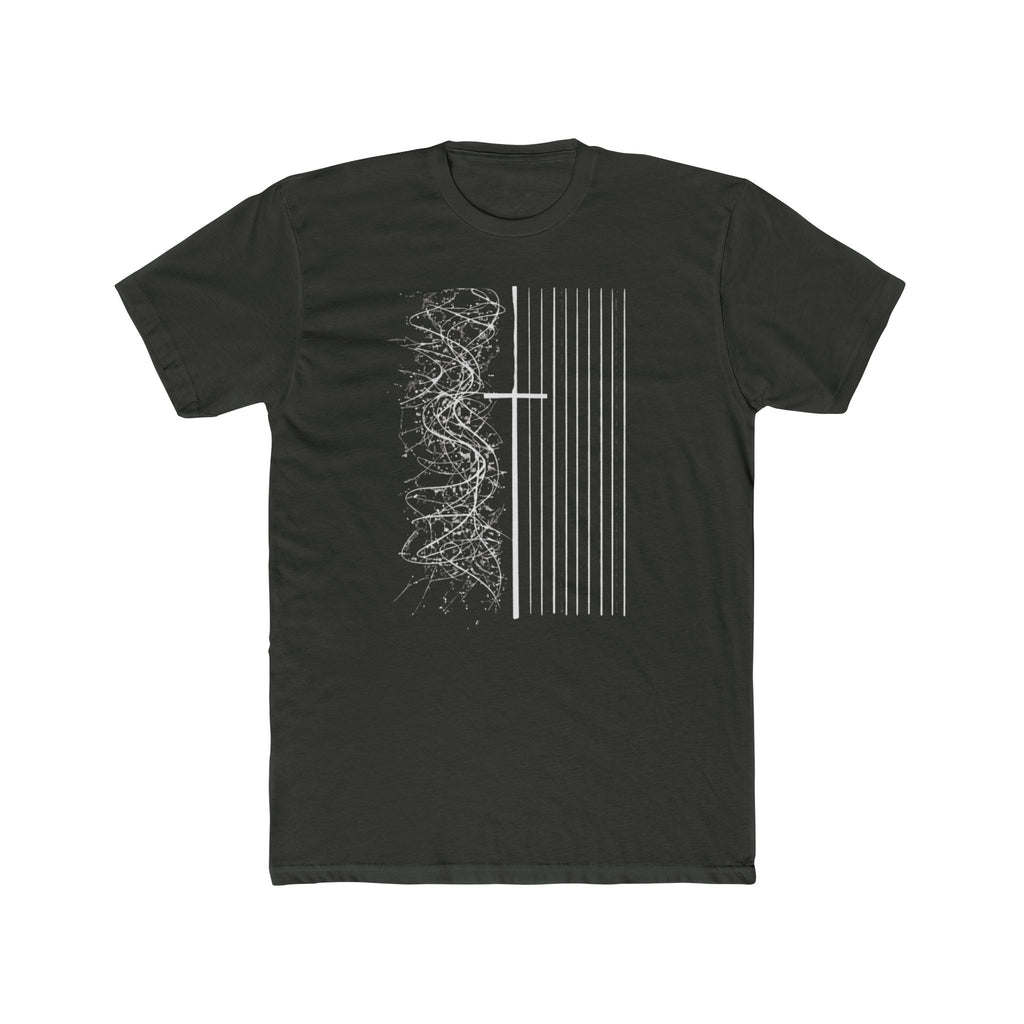 Floral Skull Flag Tee | Grunge American Flag T-Shirt, Vertical Skull & Flowers Design