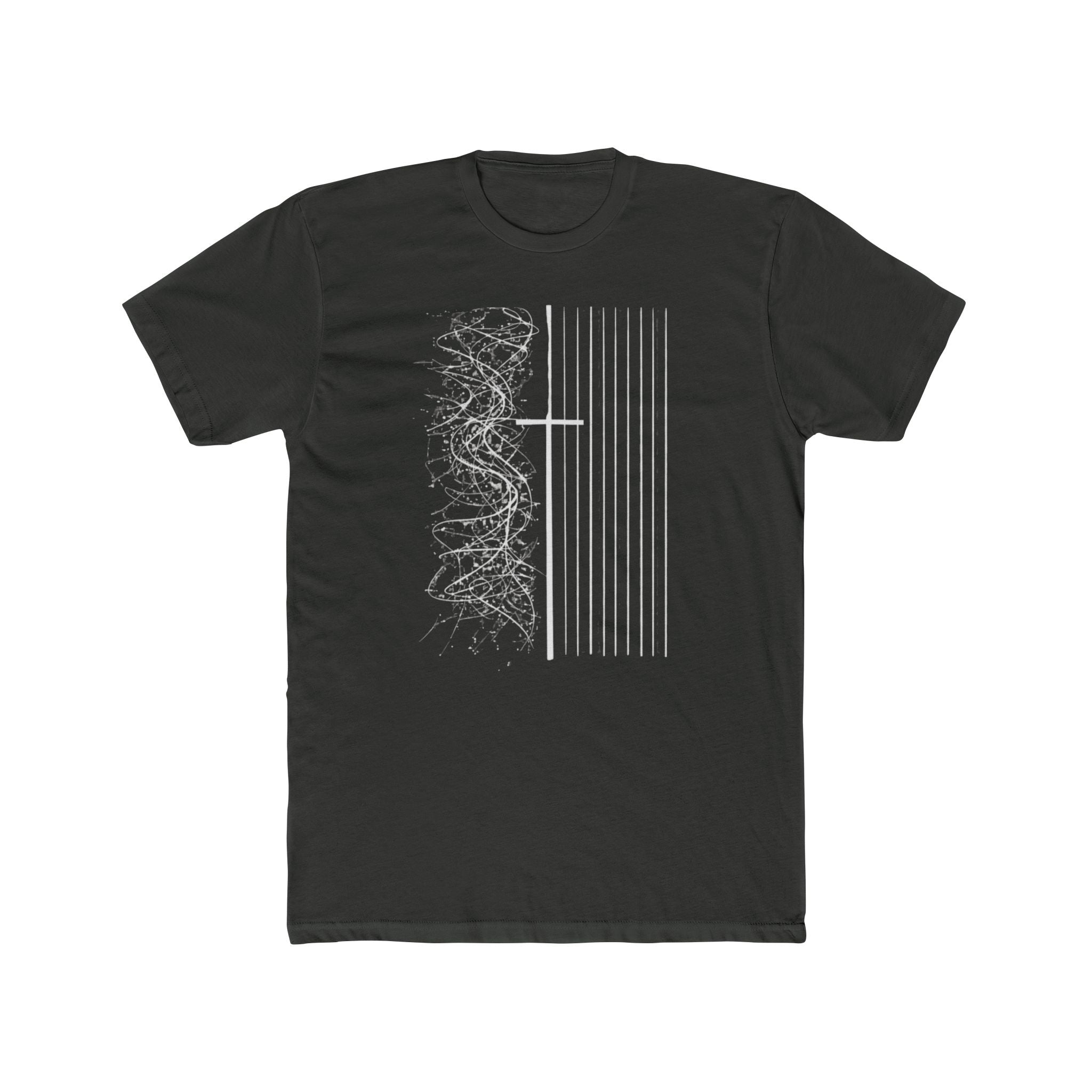 Floral Skull Flag Tee | Grunge American Flag T-Shirt, Vertical Skull & Flowers Design