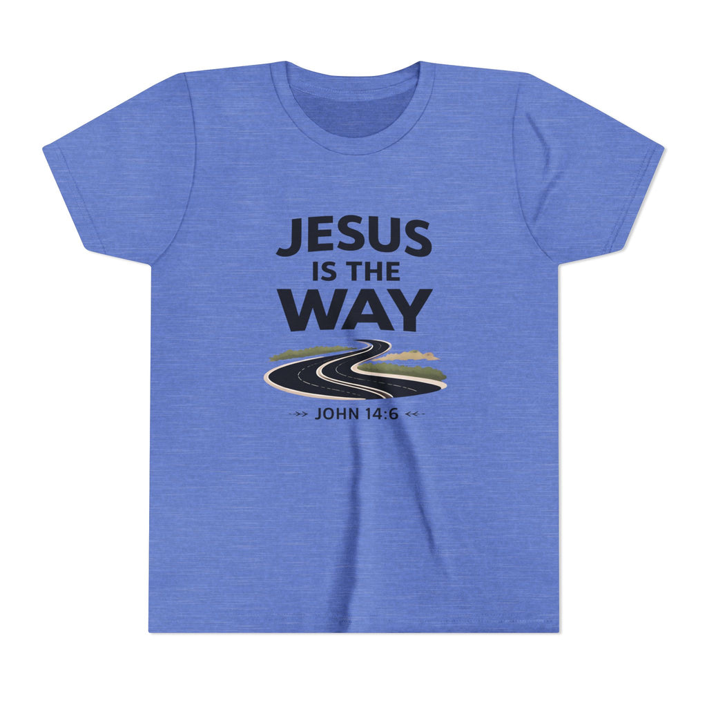 Boys Youth Tee — "Jesus Is The Way" Christian Graphic Shirt (John 14:6)