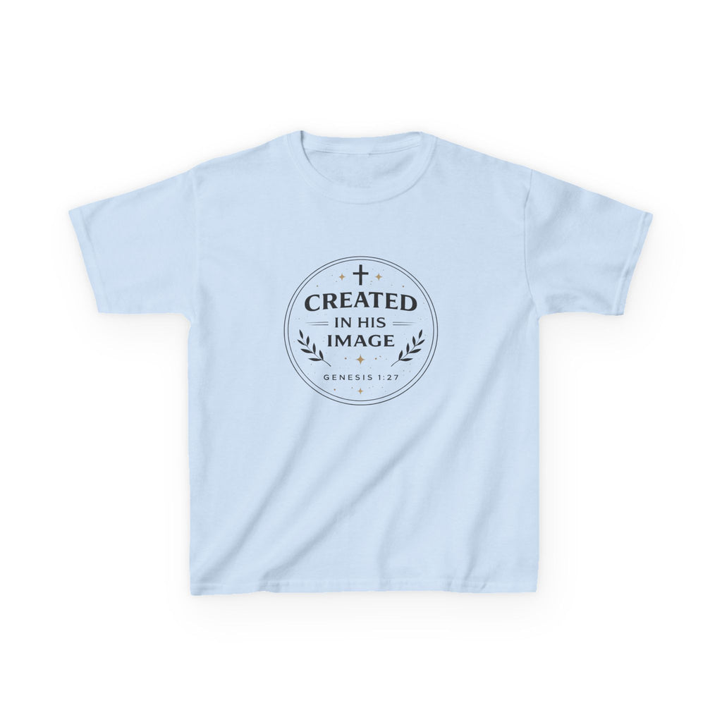 Girls  " Created In His Image" Kids Heavy Cotton™ Tee