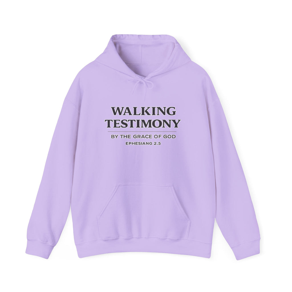 Mens Walking Testimony Hoodie - "By the Grace of God" Ephesians 2:8 Christian Pullover
