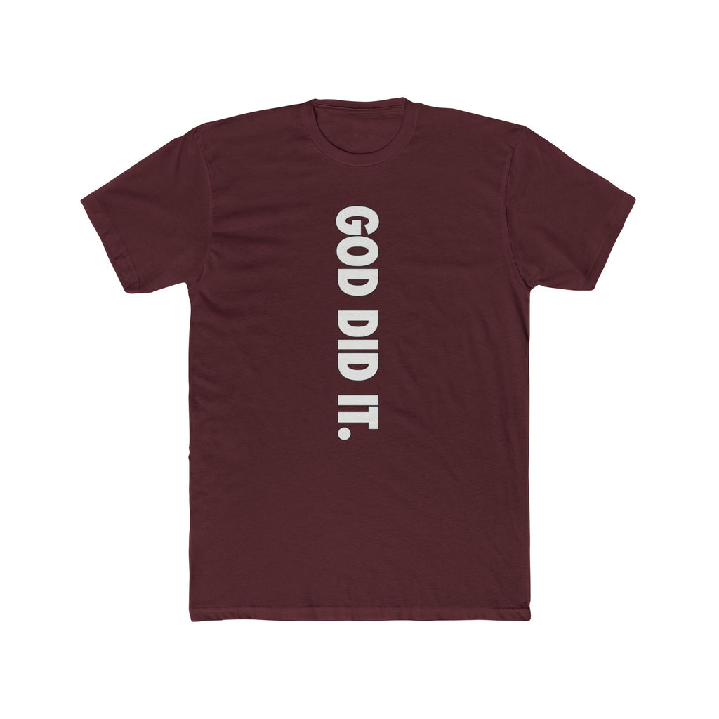 God Did It Tee — Vertical Script Religious Christian T‑Shirt