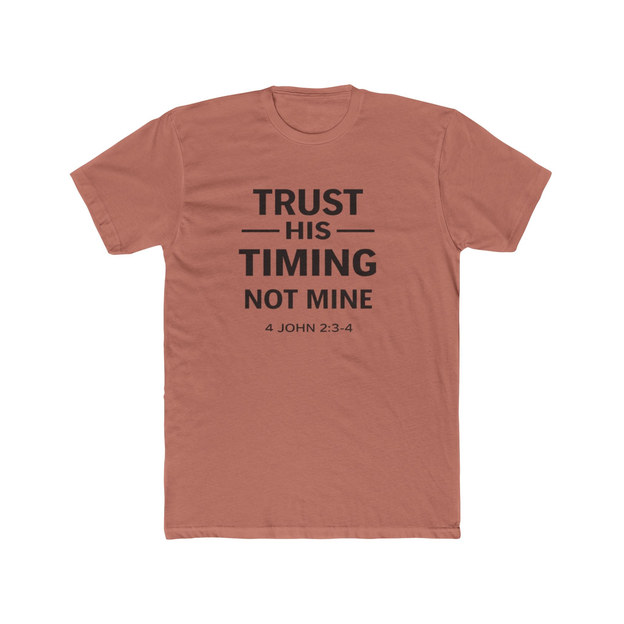 Mens "Trust His Timing Not Mine" Christian T‑Shirt
