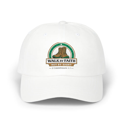 Dad Cap  "Walk by Faith Not by Sight" Embroidered Christian Baseball Hat