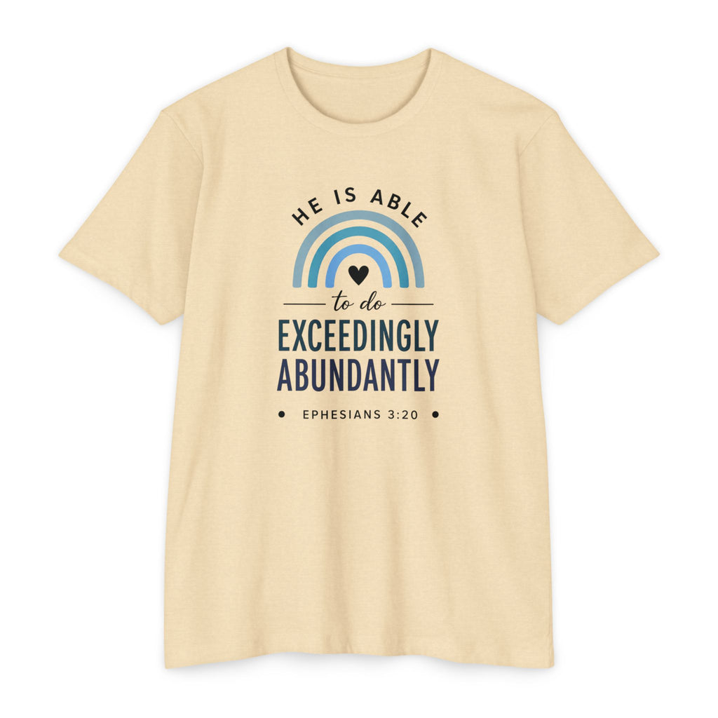 Womens Exceedingly Abundantly T-Shirt — Ephesians 3:20 Inspirational Christian Tee