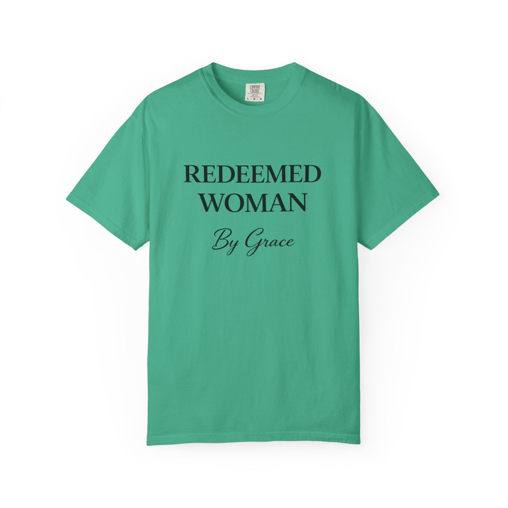 Redeemed Woman T-Shirt — "By Grace" Christian Faith Tee