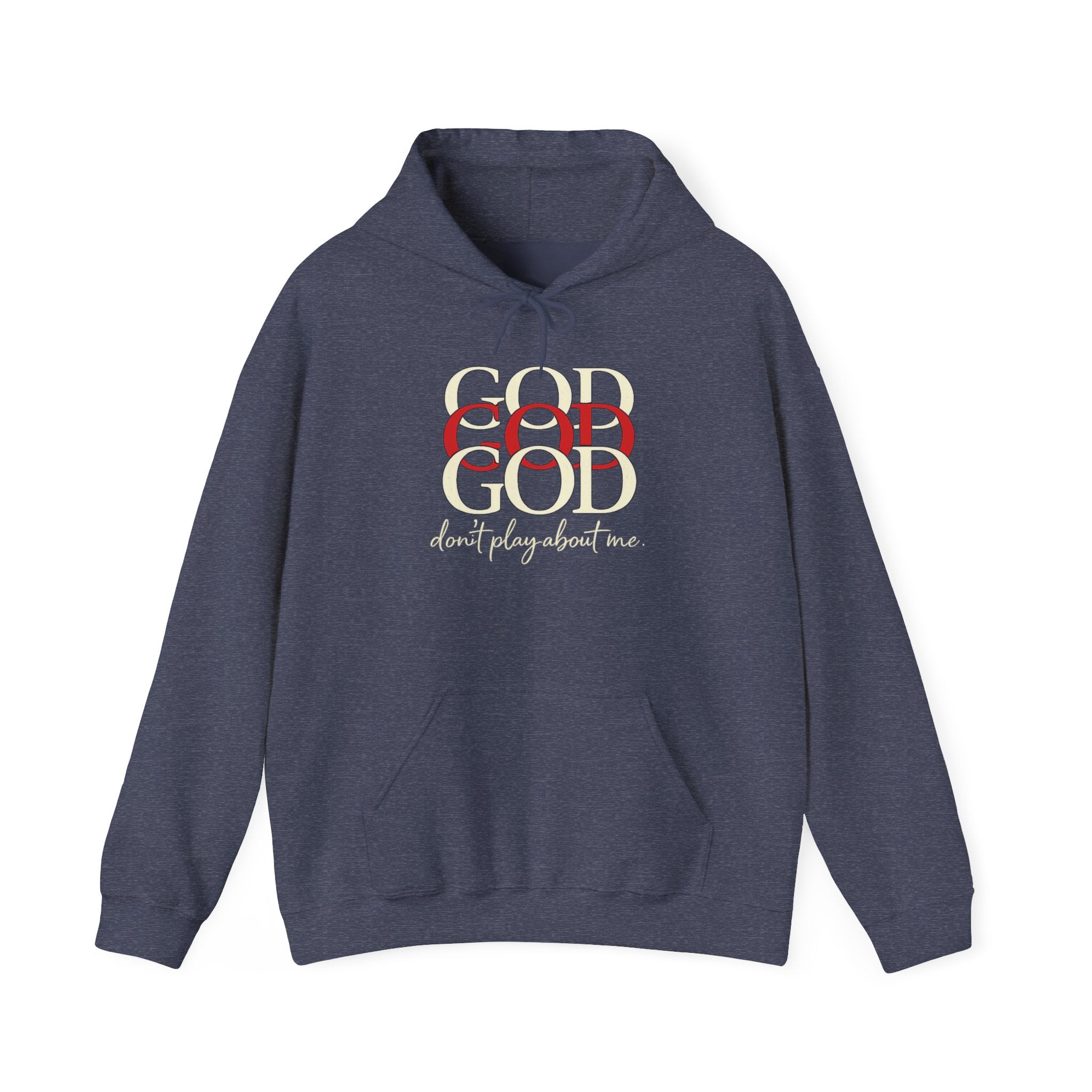 Mens God Repeated Script Hoodie — Faith Inspirational Pullover
