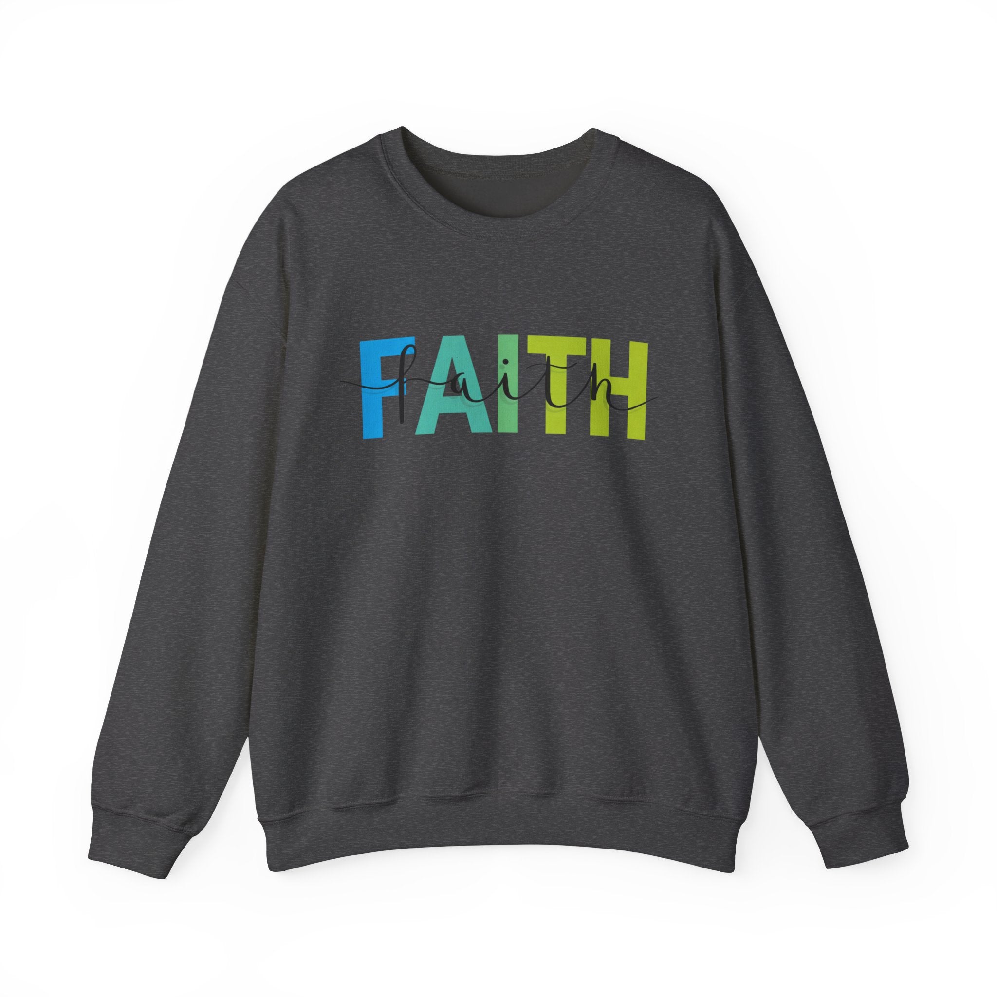 Faith Colorblock Crewneck Sweatshirt — Inspirational Christian Pullover