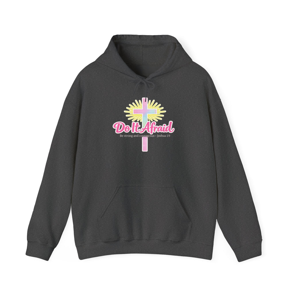 Women's Do It Afraid Cross Hoodie — Inspirational Christian Faith Hoodie