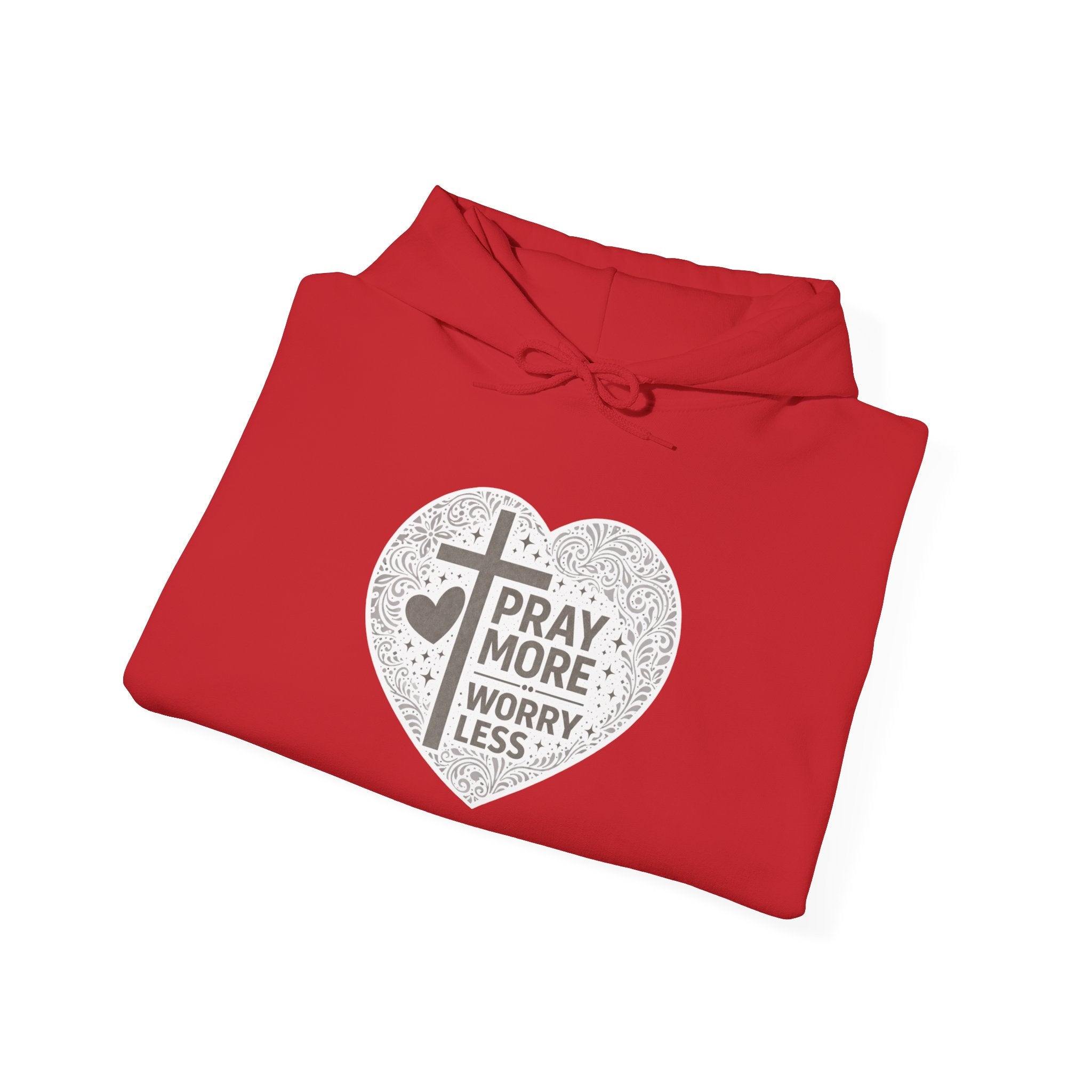 Womens "Pray More Worry Less" Heavy Blend™ Hooded Sweatshirt