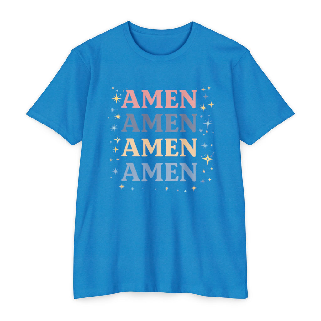 Amen Stack Retro Graphic T-Shirt — Colorful Faith Tee
