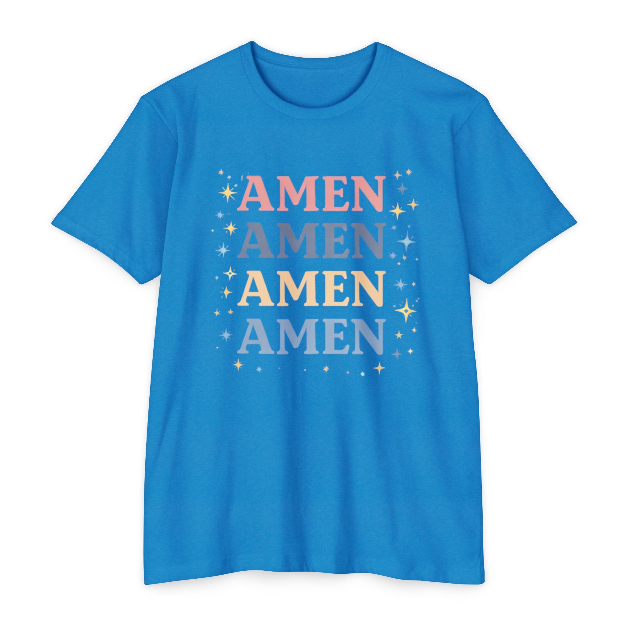 Amen Stack Retro Graphic T-Shirt — Colorful Faith Tee