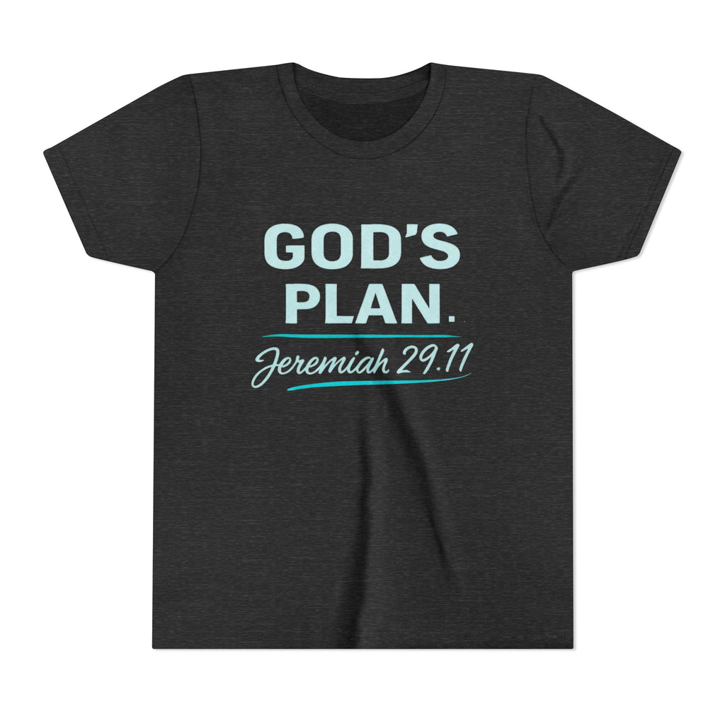 Youth Tee — "God's Plan" Jeremiah 29:11 Christian Faith Shirt