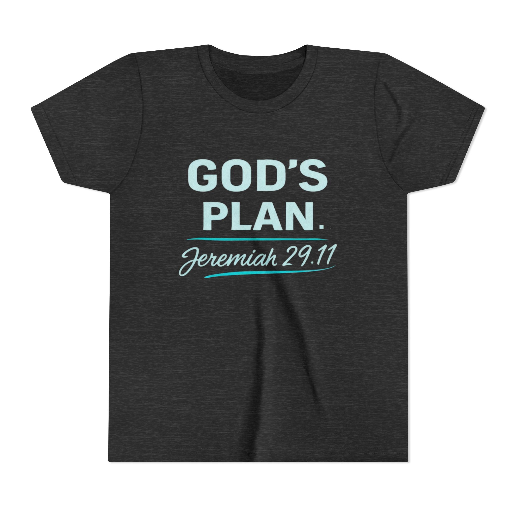 Youth Tee — "God's Plan" Jeremiah 29:11 Christian Faith Shirt