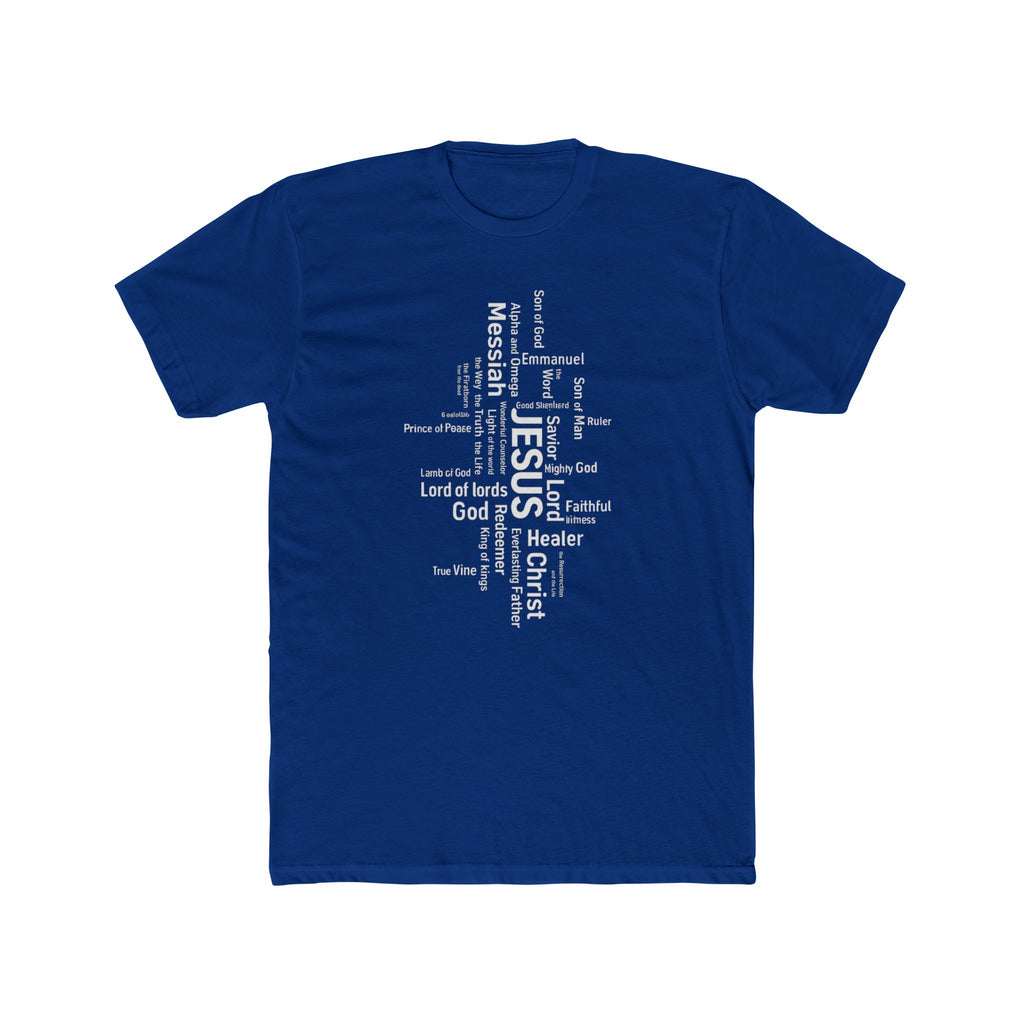 Mens Christian Jesus Word Cloud T-Shirt — Faith-Based Cross Tee