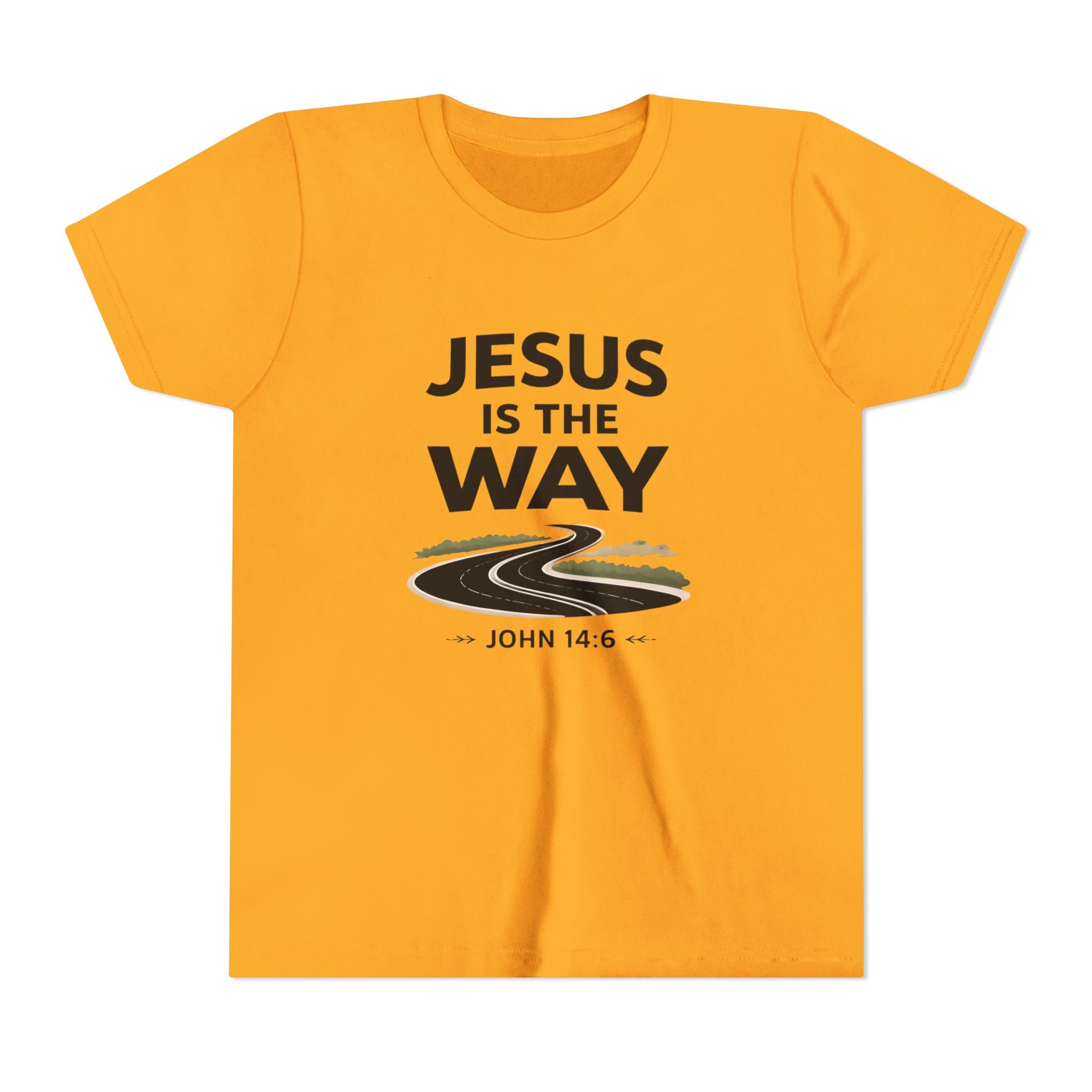 Boys Youth Tee — "Jesus Is The Way" Christian Graphic Shirt (John 14:6)