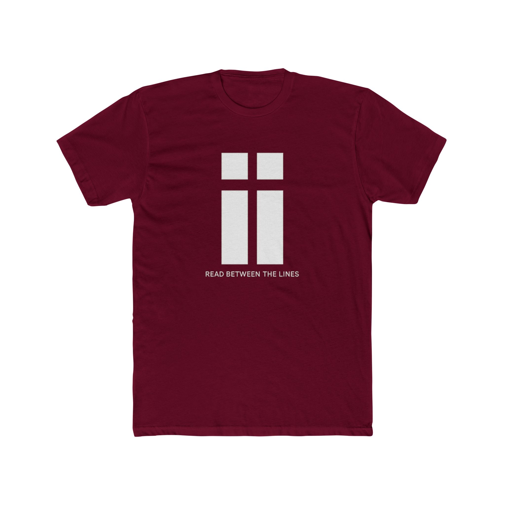 Read Between the Lines graphic Tee | Minimalist Cross Design