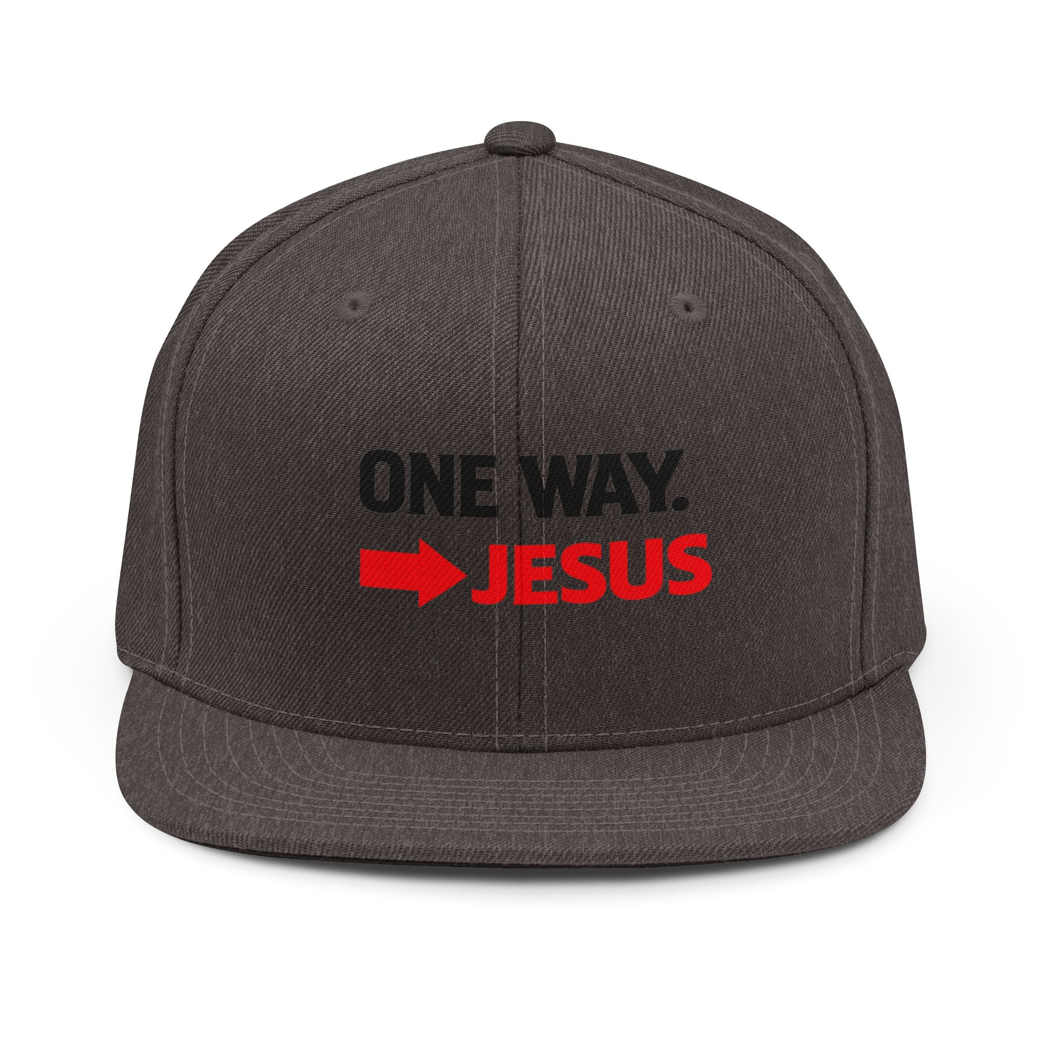 Snapback Hat - "One Way → Jesus" Christian Faith Baseball Cap