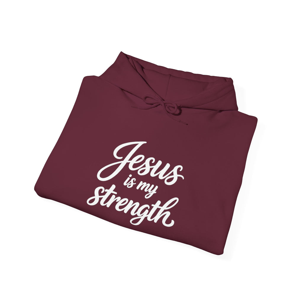 Womens "Jesus is My Strength" Heavy Blend™ Hooded Sweatshirt